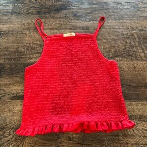 Wishful Park Red Smocked Camisole Top